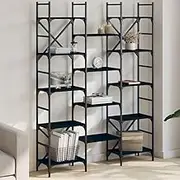Generic Bookshelf Black 127.5x28.5x172.5 cm Engineered Wood,Furniture,Shelving,Bookcases & Standing Shelves
