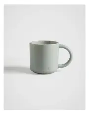 [Fine Day] Smile Stoneware Mug in Pale Grey
