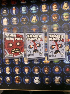 BrickTactical Zombie Gore And Normal Head Pack for MiniFigure Lot X3(b2)