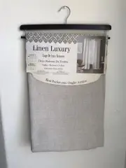 Textured Faux Linen Curtains 2 Panels Rod Pocket & Back Tab Semi Sheer 38"W 84"L