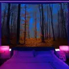 Gothic Forest Large Wall Art Poster Blacklight Tapestry UV Reactive Wall Hanging