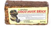 Coco Husk Brick (6 Quarts) - Coconut-Based Mulch Substrate for Reptiles, Amphibi