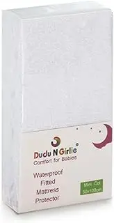 Dudu N Girlie Terry Cotton Mini Cot Mattress Protector, 50 cm x 100 cm