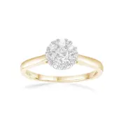 Round Brilliant Cut Ring with 0.47ct of Diamonds in 9kt Yellow Gold