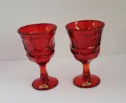 Vintage Fostoria Argus Ruby Stem 2770, Heavy Pressed Glass