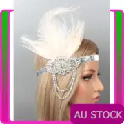1920s Headband 1920's Feather Bridal Great Gatsby 20s Flapper Headpiece Gangster