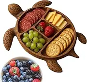 Charcuterie Serving Platters - Sea Turtle Shaped Turtle Aperitif Platter | Wood Kitchen Dinnerware for Snacks, Appetizers, Entertaining, Food Presentation, Fruit Sushi Board, Serving Tray for Ho