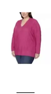 Buffalo David Bitton Ladies' Soft Cozy V-Neck Long Sleeve Top SIZES, COLORS B69