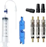 Tubeless Tire Sealant Injector, Valve Core Removal Tool, 8 Tubeless Tire Sealant Syringe, Valve Tire Sealant Cycling,Valve Caps, Bike Brake Repair Tools For No Tubes Sealant