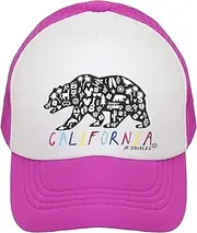 [JP DOoDLES] California Rainbow Bear on Kids Trucker Hat. The Kids Baseball Cap is Available in Baby, Toddler, and Youth Sizes