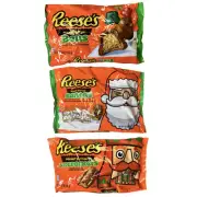 Peanut Butter Cup Christmas Themed Candy | Santas, Nutcrackers and Bells | 3 Ful