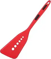 UTHCLO Silicone Serving Spatula Turner Non Stick Kitchen Utensil for Fish Pancakes and Eggs Heat Resistant with Long Handle for Home and Restaurant Use Easy to Clean