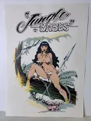 Butch Burcham Jungle Babes Fana Girl Full Color 7-Piece Art Print Portfolio Set