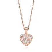 Eclipse Sterling Silver Heart Necklace Made with Austrian Crystals Pendant