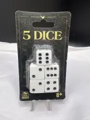 Spin Masters 5 Dice, White Replacement Dice for Board & Card Games