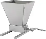 Manual Malt Mill Crusher Barley Grain Grinder, 4L Stainless Steel Adjustable Roller Distance Hand Mill Grinding Machine with 2 Rollers, Manual Crank Handle for Milling Barley, Wheat, Home Brewing