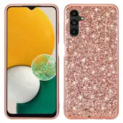 For Samsung Galaxy A55 5G Case TPU+PC Sequins Bling Phone Cover Rose Gold