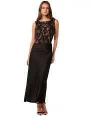 [Forever New] Alora Lace Bodice Maxi Dress in Black
