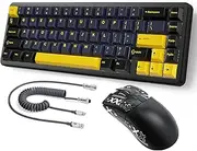 Attack Shark X65 HE Wired Magnetic Switch Keyboard and R1 Mouse Combo, Rapid Trigger Gaming Keyboard, 8KHz Polling Rate,Adjustable Actuation,Superlight BT/2.4G/Wired Mouse,18K DPI for Win/Mac,Black