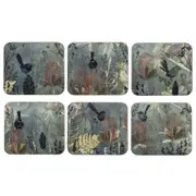 6pc Ashdene Hardboard/Cork Enchanting Banksia Coaster Table Surface Protector