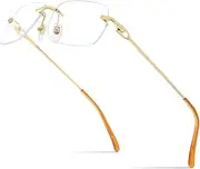 [HEPIDEM] Vintage Style Rimless Rectangular Metal Eyeglasses for Men,New Frameless Square Optical Glasses Frame