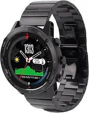 SPYMINNPOO Men Watch, 1.3 Inch Round Touchscreen with Stainless Steel Strap Sports Smartwatch for Fitness, Diving, Running