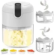 JDSI Electric Mini Garlic Chopper – Small Wireless Food Processor Portable Mini Garlic Choppers Blender Mincer Waterproof USB Charging (Electric garlic cutter)