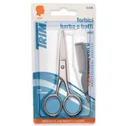 Stainless steel beard and mustache trim scissors with comb