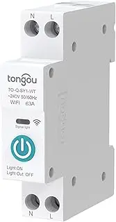 Labymos Tuya WiFi Intelnt Circuit Breaker Wireless Remotes Control Din Rail Mobilephone APP Remotes Viewing Intelnt Home Equipment Timing Countdown Loop Timing Modes Compatible with Alexa
