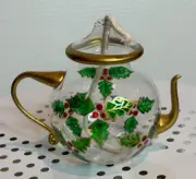 NEW Mini Clear Glass Christmas Oil Lamp Wick Candle Lantern Handheld Teapot Bulb