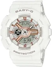 [Casio] Baby G BA110XRG-7A Analog Digital White Strap Women's Watch, White/Rose Gold Dial, 46.3 × 43.4 × 15.8 mm