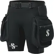 Scubapro Hybrid Cargo Men's Scuba Diving Shorts, 1mm, X-Foam Neoprene, w/Large Pockets and Adjustable Belt, X-Large Black