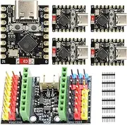 Lonely Binary 5-Pack ESP32-C3 Mini WiFi & Bluetooth IoT Dev Board with Expansion Shield & LiPo Charger & Slim Storage Box – Compatible with Arduino IDE & MicroPython (5X ESP32-C3 + LiPo Charger)