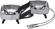 Portable Stove For Camping, 2 Burner Cookware Portable For Picnics, Foldable Windshield Camping Heater Stove For Camping, Survival, Fishing
