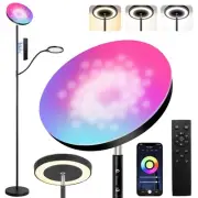 RGB Floor Lamp with Dimmable Reading Light, 36W/3000LM Bright Modern Tall Sta...