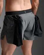 Light Speed Stash 5 Inch Shorts, 2XU, S, Turbulence/Black Reflective, Male