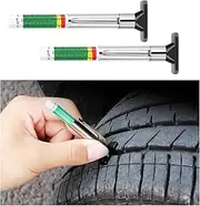 Augeny 2PCS Car Tire Tread Depth Gauge, 32nds Accurate Smart Color Coded Tire Tread Depth Measurement Tool, Professional Vehicle Tire Thread Meter Tool for Car, Motorcycle, SUV