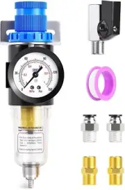 1/4 Inch NPT AFR2000 Air Filter Pressure Regulator Kit（0 to 145 Psi）5 Micron