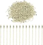 uxcell 220pcs Metal Ball Bead Chain, 100mm Long Bead Connector Clasp Dog Tag Hanging Chain for Key Chains Tags Craft Projects Jewelry Making, Beige