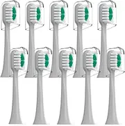 Replacement Brush Heads Compatible with AquaSonic icon Electric Toothbrush, 10 Pack, Stone