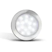 LED Autolamps Interior Light Cool White with Chrome Bezel 12V 76x9mm Bulk