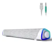 R30 Computer Speakers, USB Powered 3.5mm AUX Small PC Speakers, Colorful LED Lig
