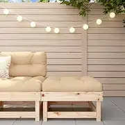 Garden Footstool with Cushion - Outdoor Chairs, Patio Furniture Set, Patio Table, Furniture, Solid Wood Pine - Beige Oxford Fabric Seat