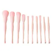 Catzon 10 Pcs Makeup Brushes Set Blush Facial Eye Shadow Brushes-Matte Pink