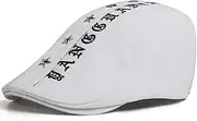[LAIFEKE] Newsboy Cap Men Embroidered Duckbill Hat Adjustable Flat Cap Cotton Driving Cabbie Cap