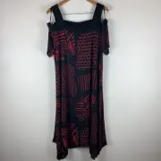Taking Shape RRP $129.95 Plus Size S/16 Black & Red Dress NWT Stretchy