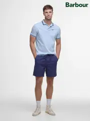 Barbour® Blue Washed Ox Oceana 100% Cotton Shorts (F63385) | $171