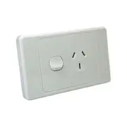 White Double Pole GPO Single Power Point Socket
