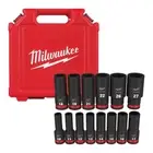 1/2 In. Drive Metric Deep Well 6 Point Impact Socket Set (14-Piece) SHOCKWAVE