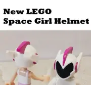 New LEGO Space Helmet GIRL Astronaut Headphone Wings Heart Face Shield Pink